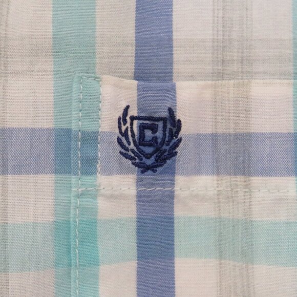 Chaps* Men's Short Sleeve‎ Button Down Curved Hem Chest Pocket Shirt~ Size XL - Picture 5 of 12